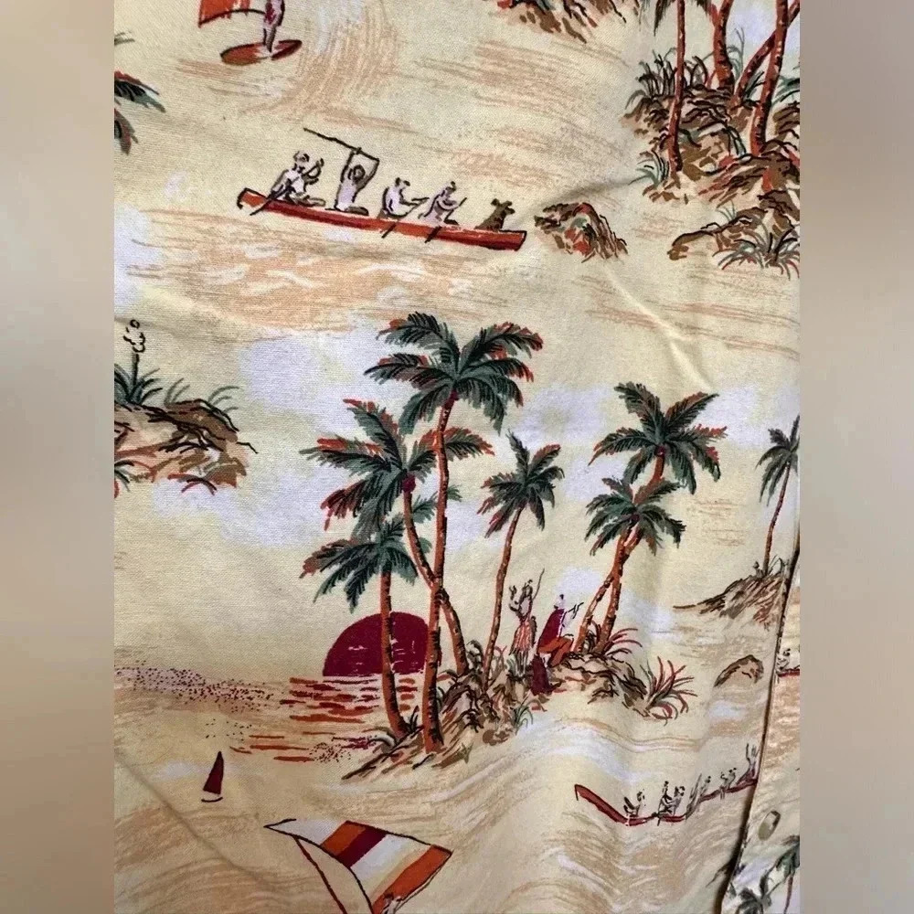 Timberland Performance Yellow Hawaiian Shirt Button Down Tropical Cotton NWOT - Picture 5 of 9